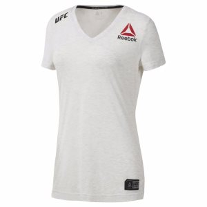 Reebok UFC V-Neck T Shirt Damen - Grau - DE 725-KCF